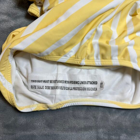 Kona Sol Women's Striped Square Neck One Piece Swimsuit Size Large NEW - Picture 11 of 13